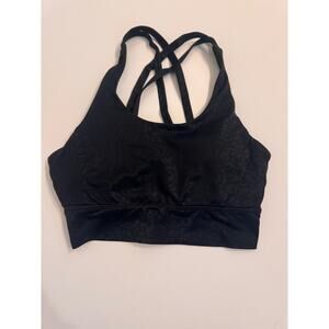 Buff Bunny Women's Sports Bra Black Leopard Print Strappy Size S